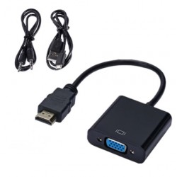 HDMI to VGA adapter, converter, with sound, Full HD 1080p, DB15HD female, HDMI male