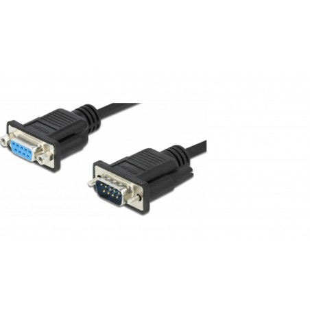 Null modem kabel (3m) rs232 com med 1x db9 han till 1x db9 hon