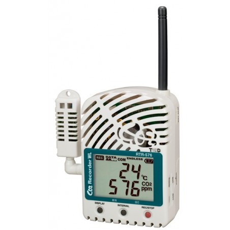 T&D CO2, Temp & Fuktighet Logger - Trådlösa interna sensorer