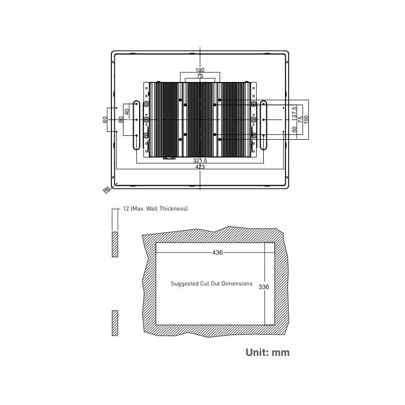 17 TFT-LCD Modular Panel PC | 8:e generationens Intel® Core™ U-serie | 9~48VDC
