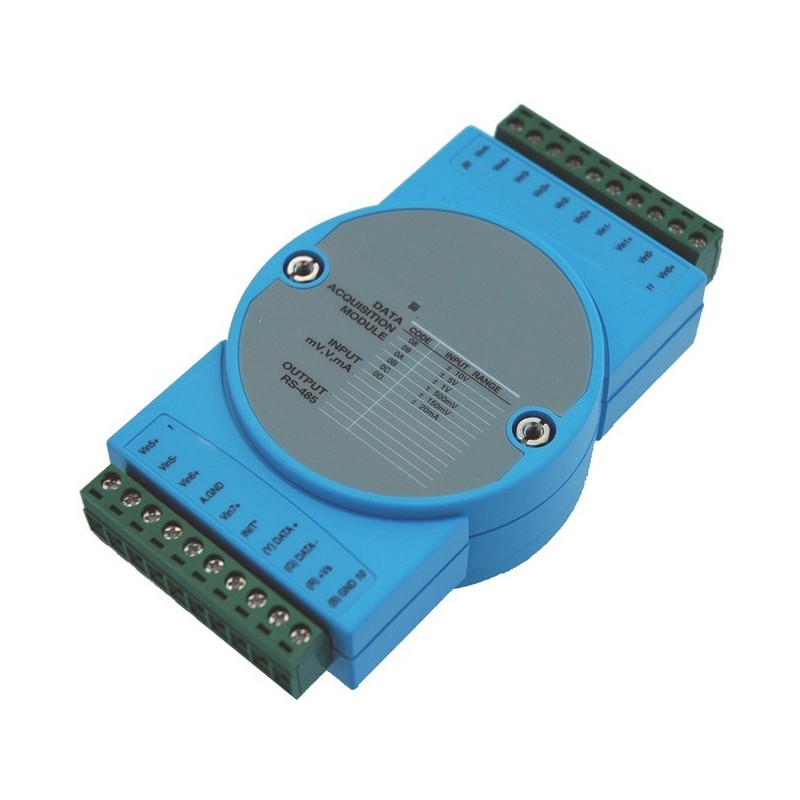 8 x analoge indgange, maks. +/-10 volt, 16bit, RS 485forVia RS485 bus
