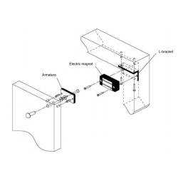 Minidörrmagnet för 24VDC, 6 Watt, IP65 Hållkraft upp till 45 kg