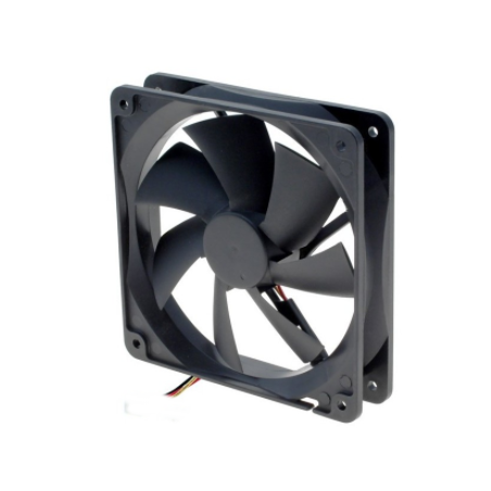 12VDC fläkt 90 x 90 x 25 mm med termosensor och automatisk hastighetskontroll. RPM-sensor för PC