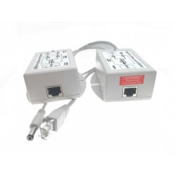 Set of PoE 48VDC injector and 12VDC splitter