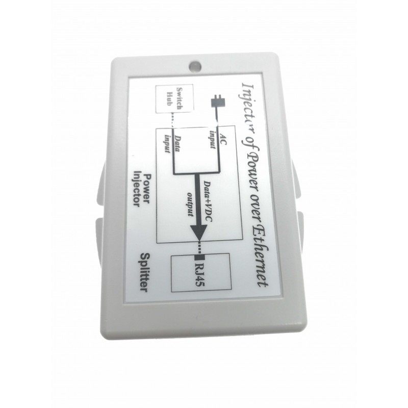 Set of PoE 48VDC injector and 12VDC splitter