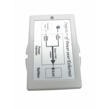 Set med PoE 48VDC injektor och 12VDC splitter