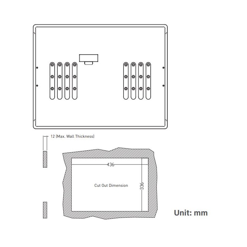 17" Modular Monitor TFT-LCD, Kapacitiv touch, IP65 Front
