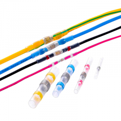 Heatshrink with solder and glue