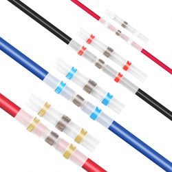 Heatshrink with solder and glue