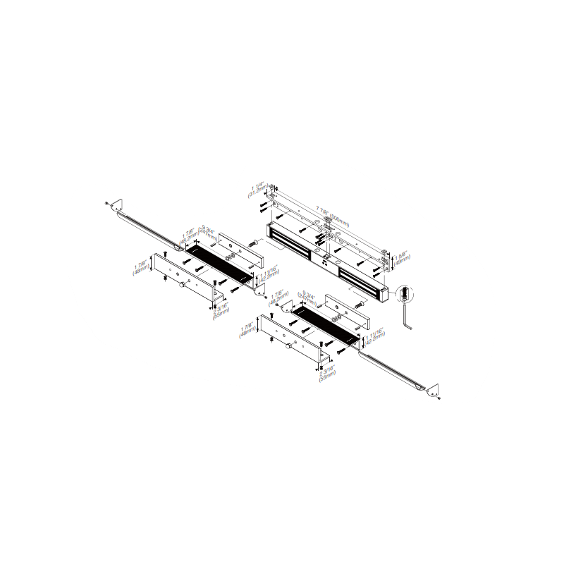 Dubbel elektronisk dörrmagnet, Z-vinkelfäste