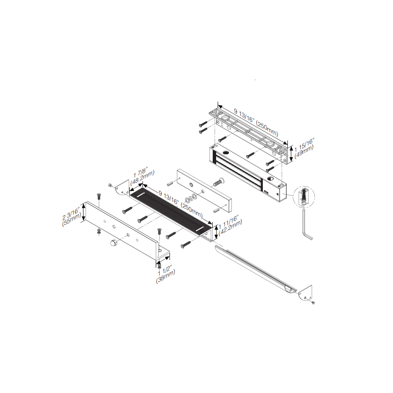 Z vinkelfäste för dörrmagnet på inåtgående dörr