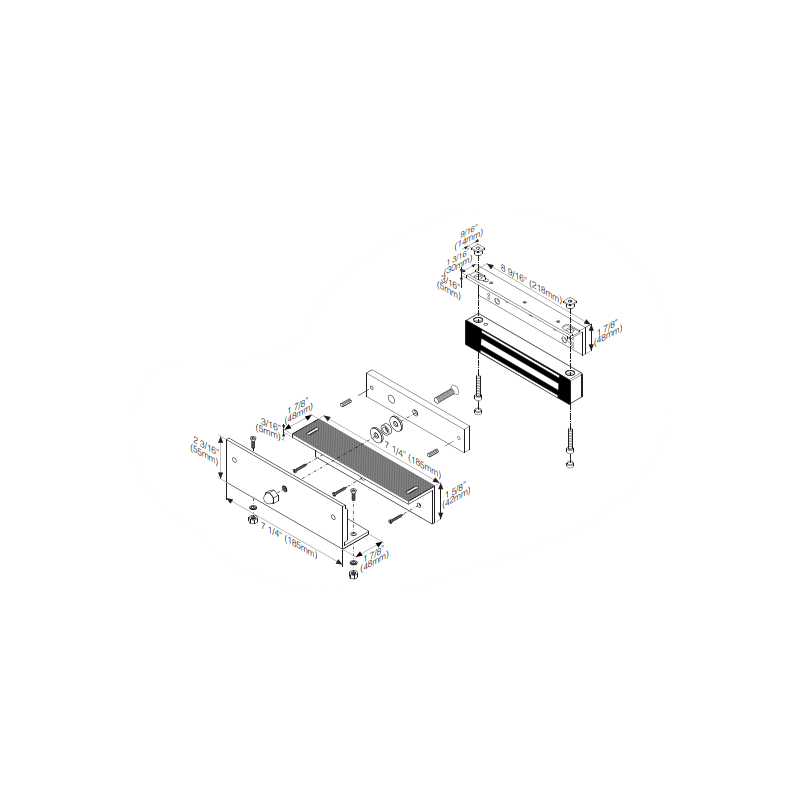 Monteringsfäste för Holdemagnet. För inåtgående dörr