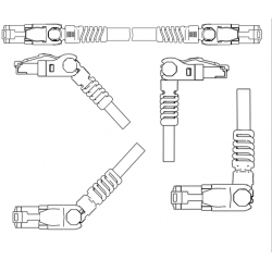 Angled Cat. 6 S / FTP network cable - 3 meters, gray