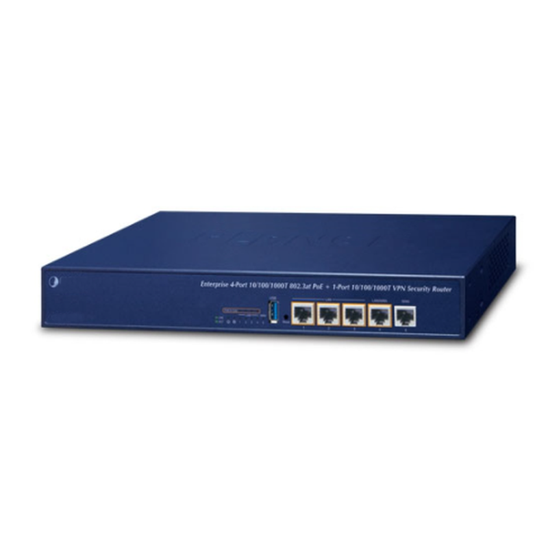 Skydda ditt eget nätverk med kraftfull VPN-router. Med 5 st. 100/1000Mbit RJ45-portar. PoE +