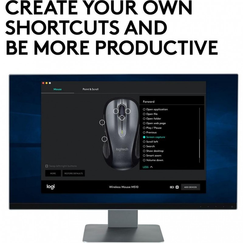 Logitech M510 Mouse Wireless with 5 buttons 2.4GHz