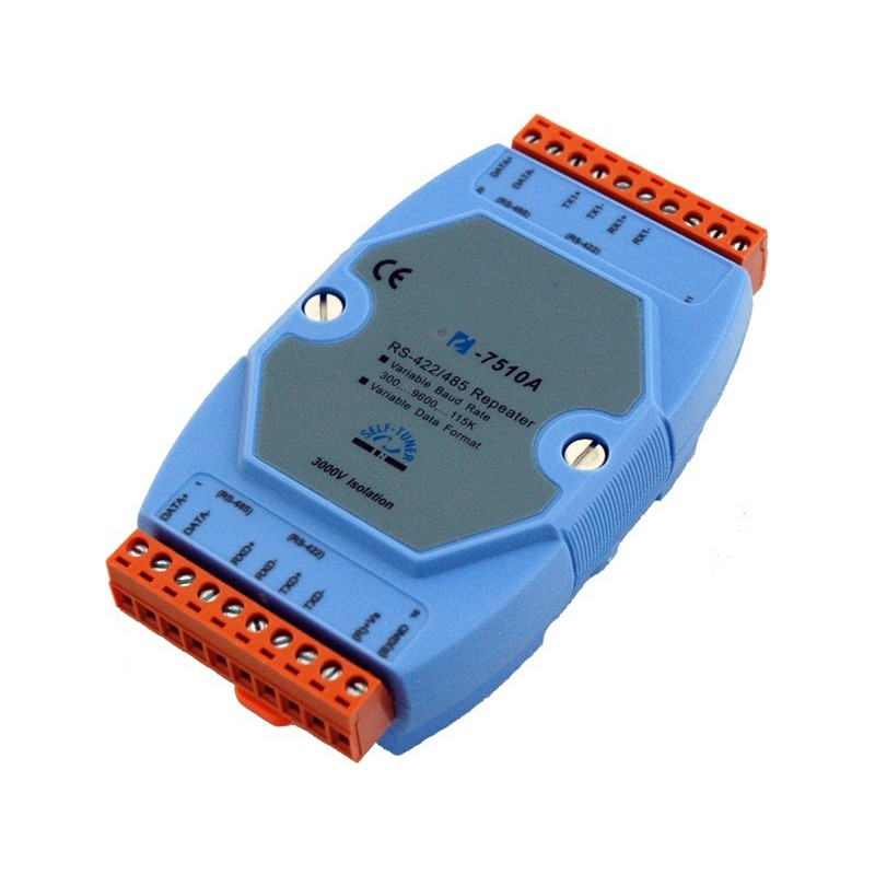 Optoisolated RS485 RS422 (4-wire duplex) repeater. RS422 to RS485 DIN Rail mounting