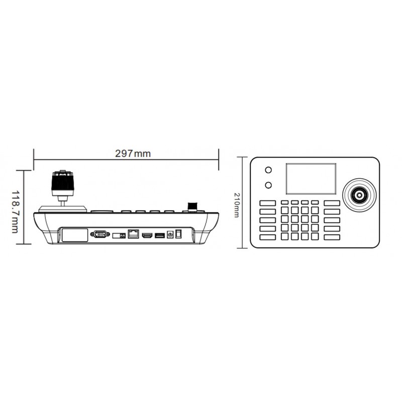 Avancerat IP/PTZ-kameratangentbord med 4D-joystickkontroll