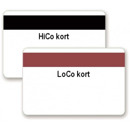 Magnetkort med HiCo magnetremsa. ISO-kortstorlek, vit.