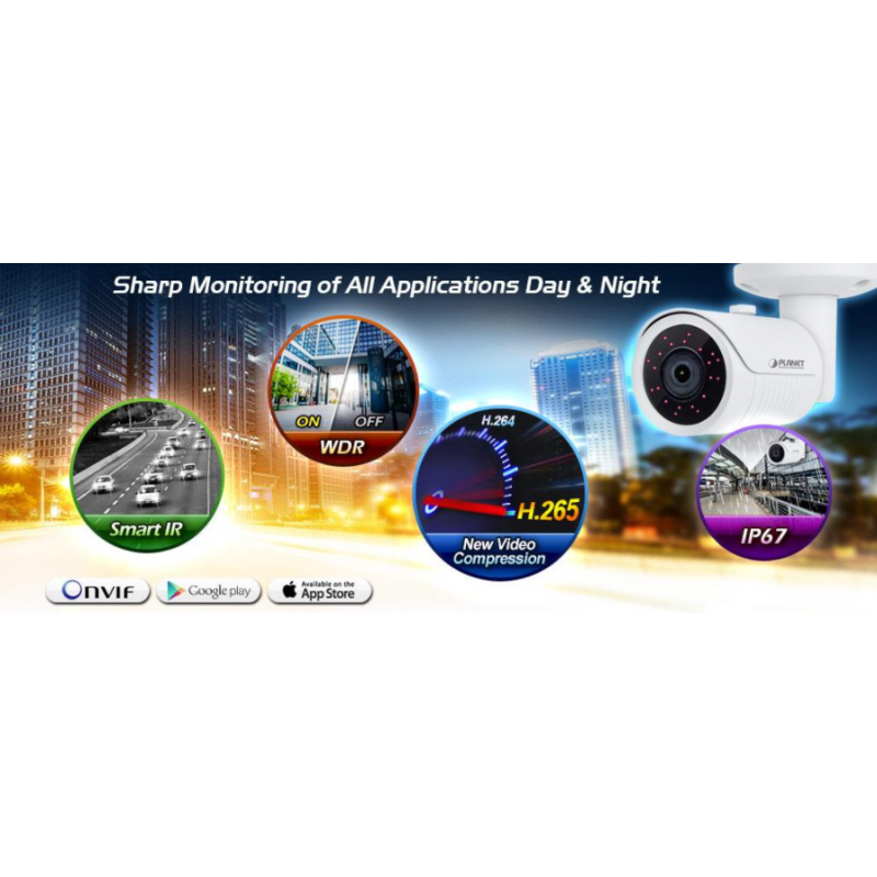 2MP Outdoor IP Bullet Camera med Smart IR & H.265-komprimering