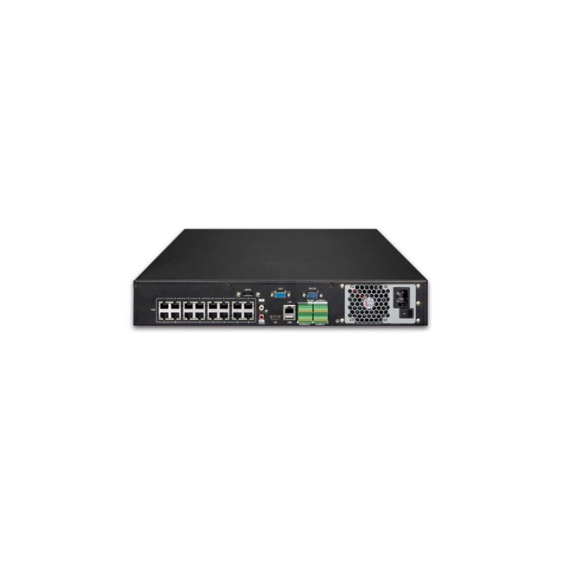 25 kanals 4K NVR Videoinspelare för IP-kamera. HDMI/VGA. 16 x RJ45 PoE+