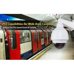 2 Megapixel outdoor IP Speed ​​dome camera. 20x optical zoom 4.7-94mm. IR light. Pan / Tilt.