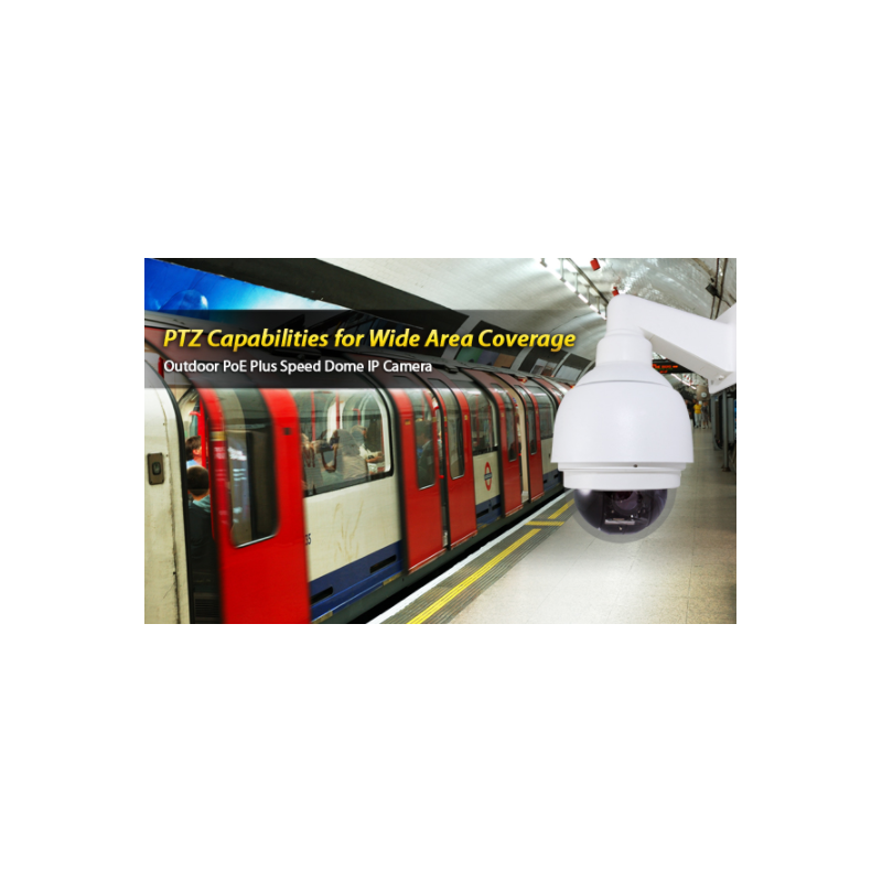 2 Megapixel utomhus IP hastighet kupol kamera. 20x optisk zoom 4.7-94mm. IR-ljus. Pan / tilt.