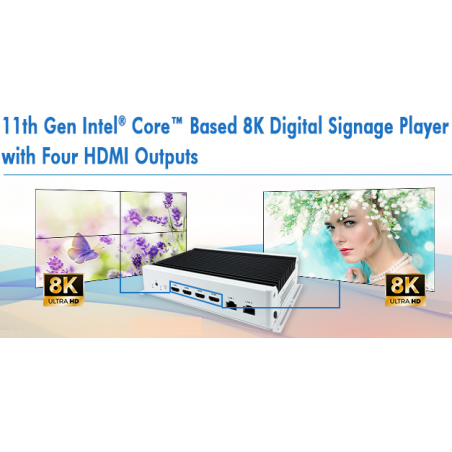 8K Digital Signage Player: 11:e generationens Intel & 4x HDMI 2.0