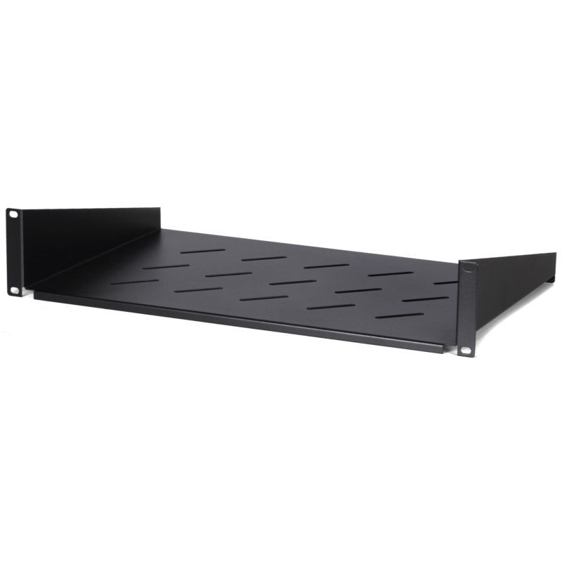 2U Shelf for fixed mounting, deepth: 30cm, black. To 19 "rack cabinet