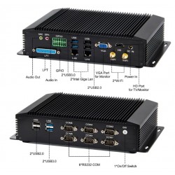 Embedded BOX PC in aluminum housing with 6 RS232 ports