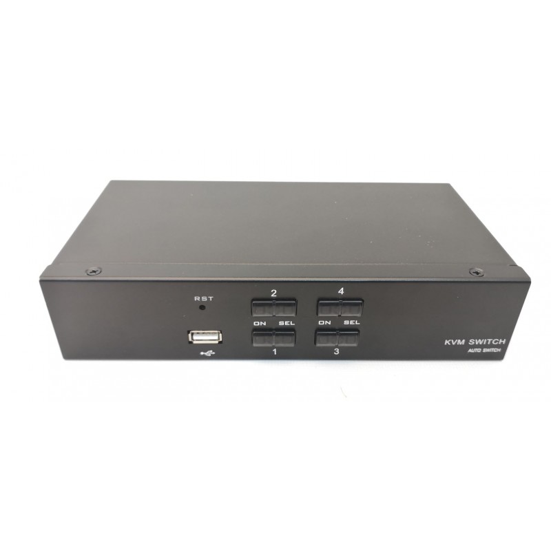 4-portars KVM-switch DP, DisplayPort, 4K60Hz, 3 x USB2.0-snabbtangenter