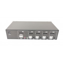 4-portars KVM-switch DP, DisplayPort, 4K60Hz, 3 x USB2.0-snabbtangenter