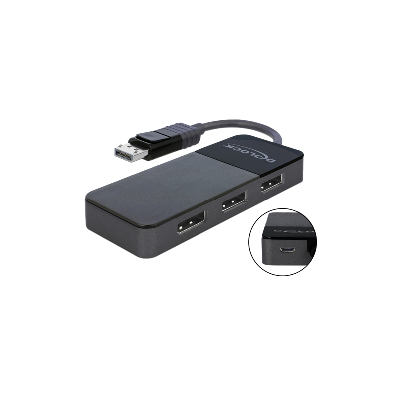 4k DP Splitter: 1x In, 3x Out w/Multi-Stream & Dual Mode