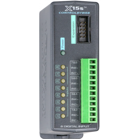 8 kanals Digital input Expansion modul til X-400 og X-600 Controller fra ControlByWeb