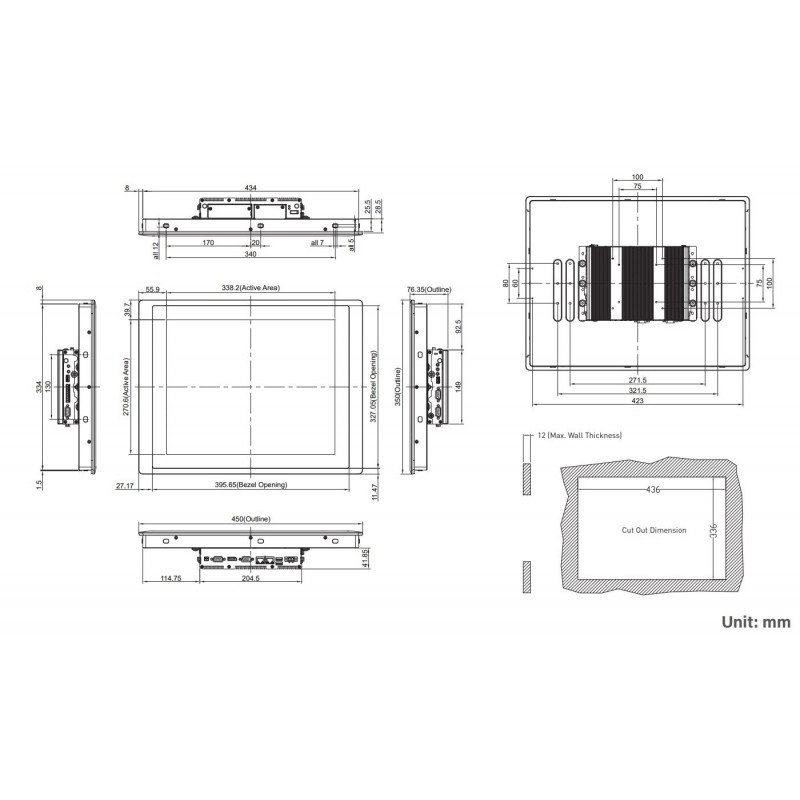 17" 5:4 Industrial Panel PC with Capacitive Touch