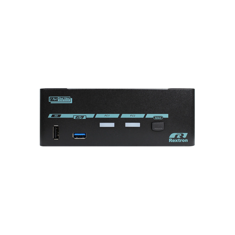 2 portar 8k DisplayPort KVM-omkopplare med dubbelskärmsutgång (dubbla huvud) SB3.2, USB3.0 och USB HID