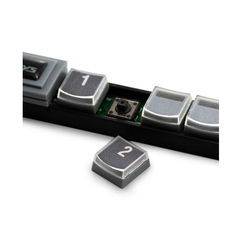 X-KEYS XK-1320-UKVM8-R - 8 Programmerbara tangenter för USB för KVM Switches för 1-knapptryckning av PC Välja PC