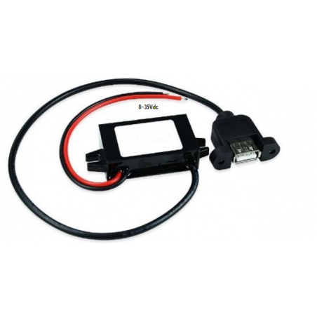 DC / DC-omvandlare från 8-35VDC till 5VDC USB honkontakt. USB-UTTAG med 5v