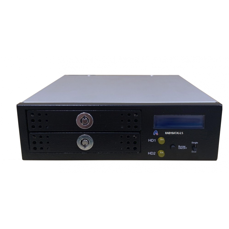 Låda 2x2½ "SSD HDD / SSD SATA III RAID 0/1 i en 5 1/4" låda