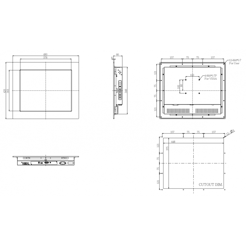 19" Monitor med hög ljusstyrka - Solljus