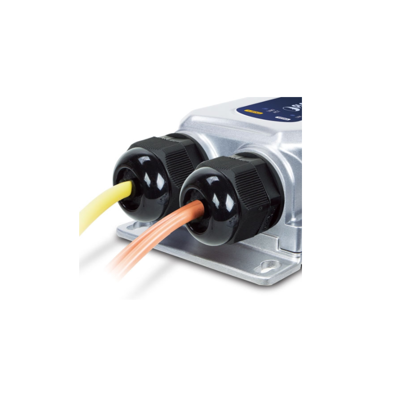 Vattentät mediaomvandlare för 1000Mbit Fiber och 100/1000Mbit RJ45, PoE+ IP67 IK10