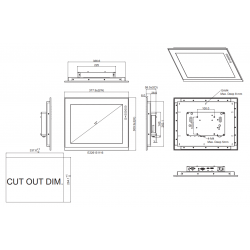 15 "Waterproof screen for panel mounting