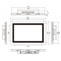 High brightness, sunlight readable, Industrial Panel PC 21.5 LCD with Touch