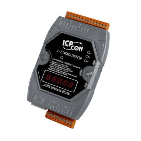 ICPDAS I-7540D-MTCP-G är en intelligent CAN bus för 10/100 Base-TX Ethernet / Modbus Gateway