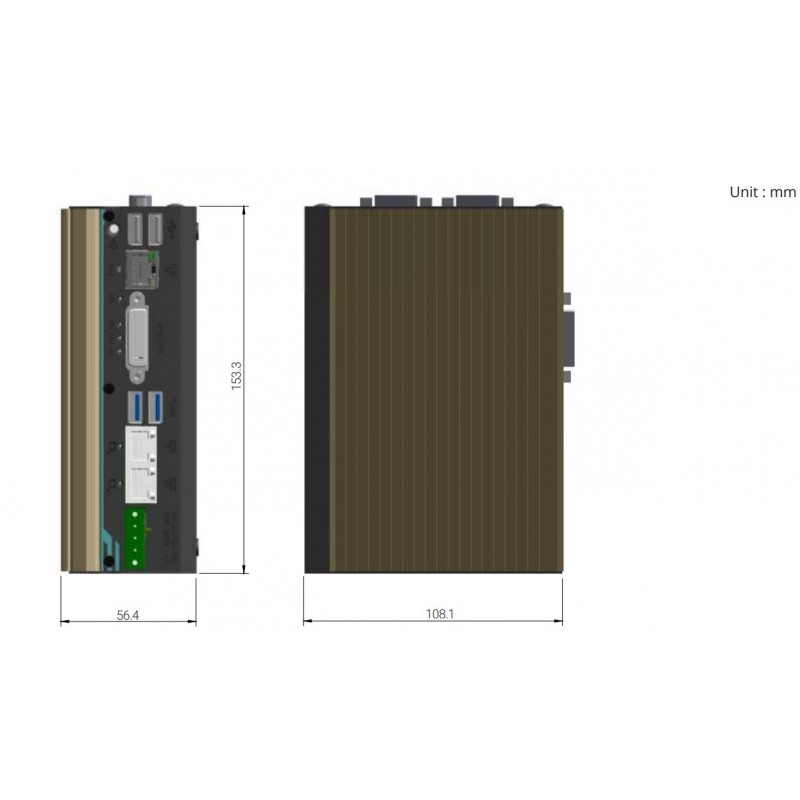Industriell PC Fläktlös med PoE + seriella portar för din glansmontering