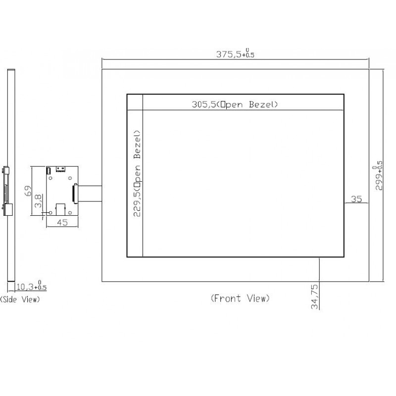 15 "Infraröd pekskärmsmodul Windows 2000, XP, Vista, Windows 7 Windows 10 Multi Touch