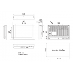 10" Industrial Touch Monitor to Panel and VESA Mount