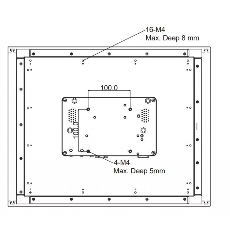 Panel pekskärm 19" tum - Touch / Touch känslig med HDMI VGA DP resistive Touch