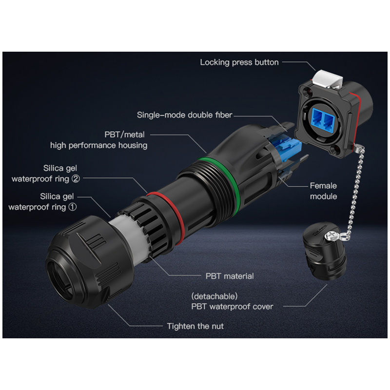 IP67 Waterproof fiber cable House for LC Single mode fiber cable.