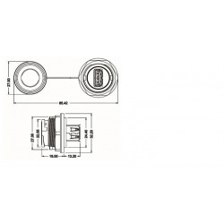 Vattentät USB3.0 A-A och-hona honkontakt till chassit, IP68 väl försluten.