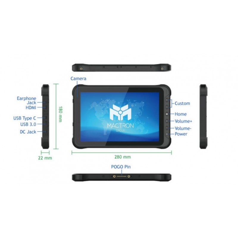 10.1 Industrial tablet: Support Windows 11, 700nits, camera, RFID, barcode scanner | IP65